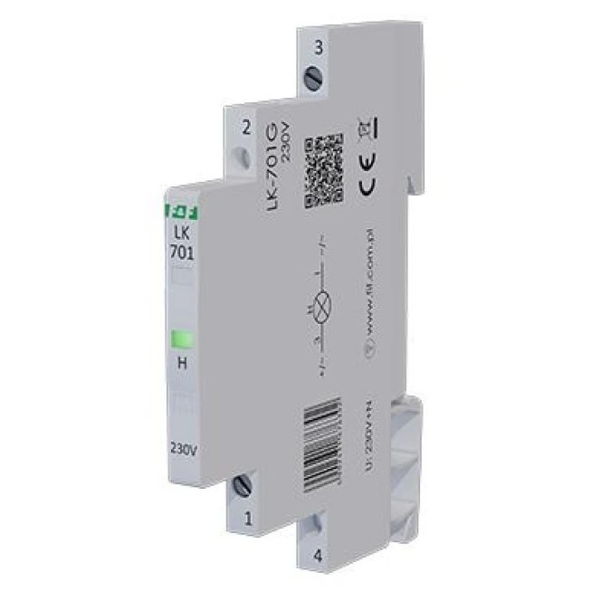 Lampka modułowa 1‑fazowa zielona LED Slim 1/2 modułu 230V LK‑701G