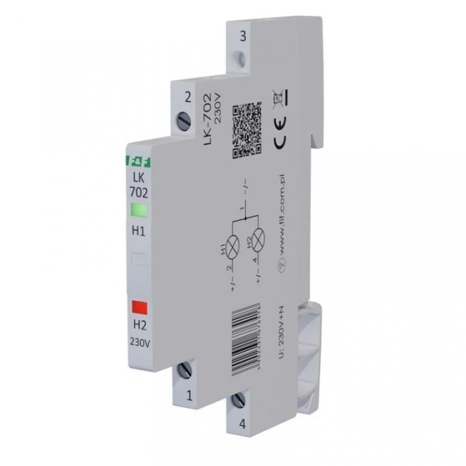 Lampka modułowa 1‑fazowa czerwona/zielona LED Slim 1/2 modułu 230V LK‑702