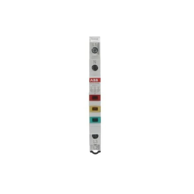 Lampka modułowa 3‑fazowa czerwona‑żółta‑zielona 415/230V AC E219‑3CDE 2CCA703902R0001