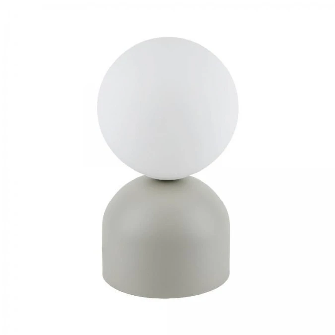 Lampka nocna MIKI BEIGE do sypialni w stylu skandynawskim, szklany klosz na G9 16038 TK Lighting
