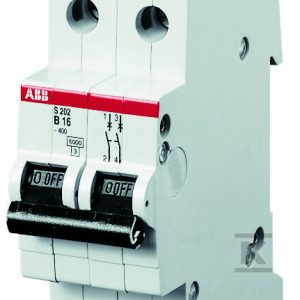 Wyłącznik nadmiarowo-prądowy, 2P, charakterystyka D, 6A, 10kA, AC | S202M-D6 2CDS272001R0061