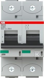 Wyłącznik nadmiarowo-prądowy, 2P, charakterystyka UCB, 50A, 50kA, AC/DC | S802S-UCB50 2CCS862001R1505 Wyłącznik nadmiarowo-prądowy, 2P, charakterystyka UCB, 50A, 50kA, AC/DC | S802S-UCB50 2CCS862001R1505