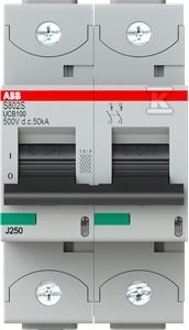 Wyłącznik nadmiarowo-prądowy, 2P, charakterystyka UCB, 100A, 50kA, AC/DC | S802S-UCB100 2CCS862001R1825 Wyłącznik nadmiarowo-prądowy, 2P, charakterystyka UCB, 100A, 50kA, AC/DC | S802S-UCB100 2CCS862001R1825