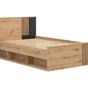 Łóżko Vabres 120×200 dąb artisan/czarny 1003329 Łóżko Vabres 120×200 dąb artisan/czarny 1003329