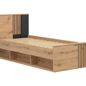 Łóżko Vabres 90×200 cm dąb artisan/czarny 1003328 Łóżko Vabres 90×200 cm dąb artisan/czarny 1003328