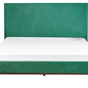 Łóżko welurowe podwójne 160×200 cm zielone 65002 Łóżko welurowe podwójne 160×200 cm zielone 65002