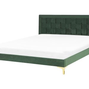 Łóżko welurowe podwójne 180×200 cm zielone 65309 Łóżko welurowe podwójne 180×200 cm zielone 65309