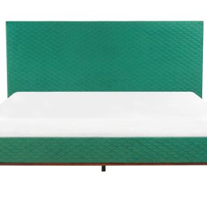 Łóżko welurowe podwójne 180×200 cm zielone 138060 Łóżko welurowe podwójne 180×200 cm zielone 138060