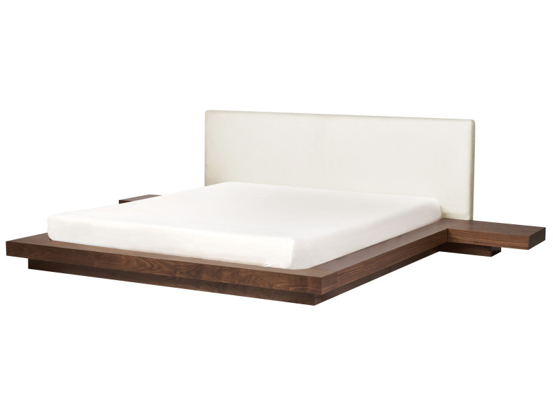 Łóżko wodne materac boucle 180x200 brązowe 385026