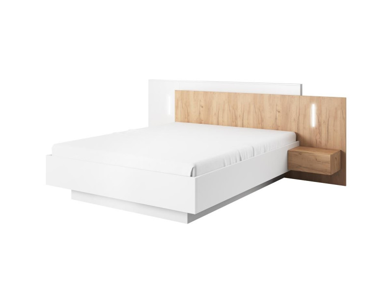 Łóżko WOOD Biały dąb craft złoty bez stelaża 328607