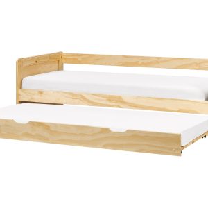 Łóżko wysuwane dla dzieci podwójne 90×200 jasne drewno 452839 Łóżko wysuwane dla dzieci podwójne 90×200 jasne drewno 452839