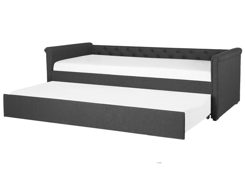 Łóżko wysuwane podwójne 80x200 ciemnoszare 134988