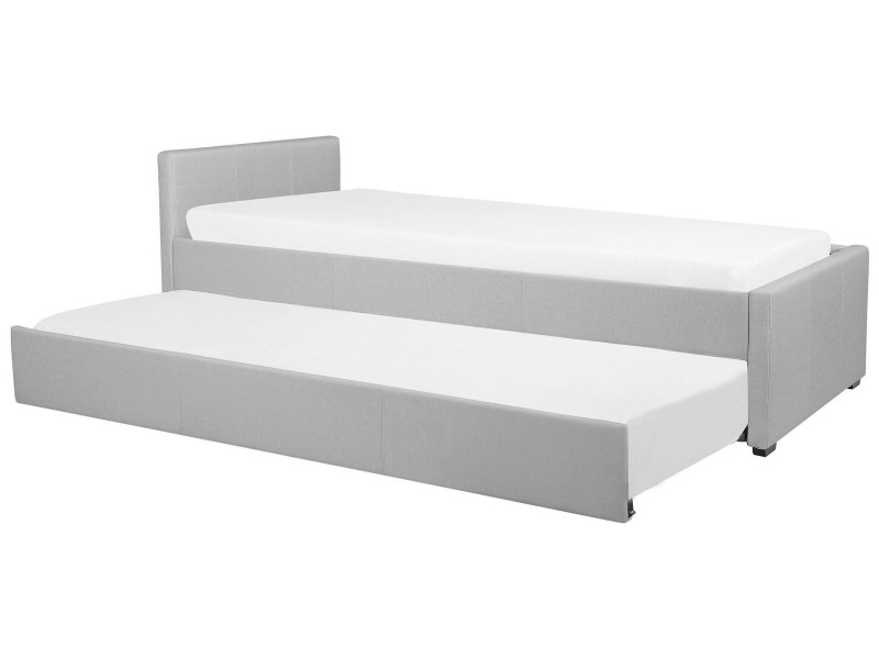 Łóżko wysuwane podwójne 80x200 jasnoszare 65016