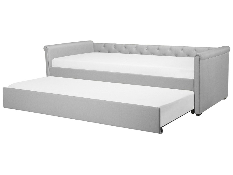 Łóżko wysuwane podwójne 80x200 jasnoszare 64906