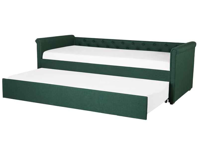 Łóżko wysuwane podwójne 80x200 zielone 65173