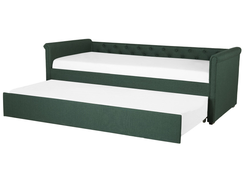 Łóżko wysuwane podwójne 90x200 zielone 64979
