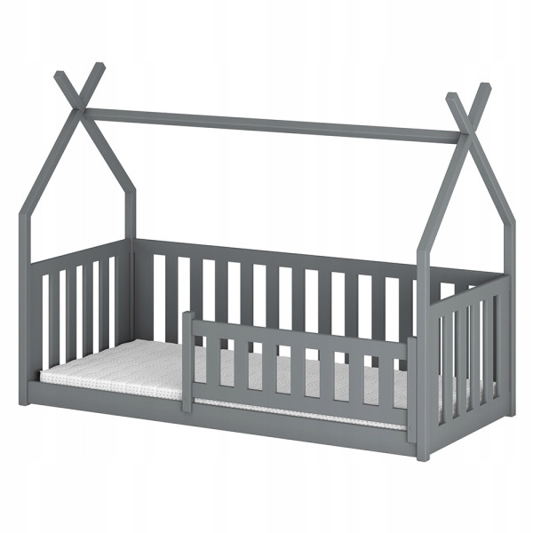 Łóżko z barierkami w kształcie indiańskiego tipi BOGUŚ 80x160 popiel 849033