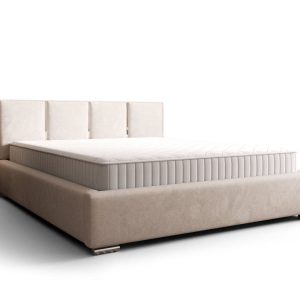 Łóżko Z Lustrami Abra Beżowe + Pojemnik + Stelaż Metal 140 360089