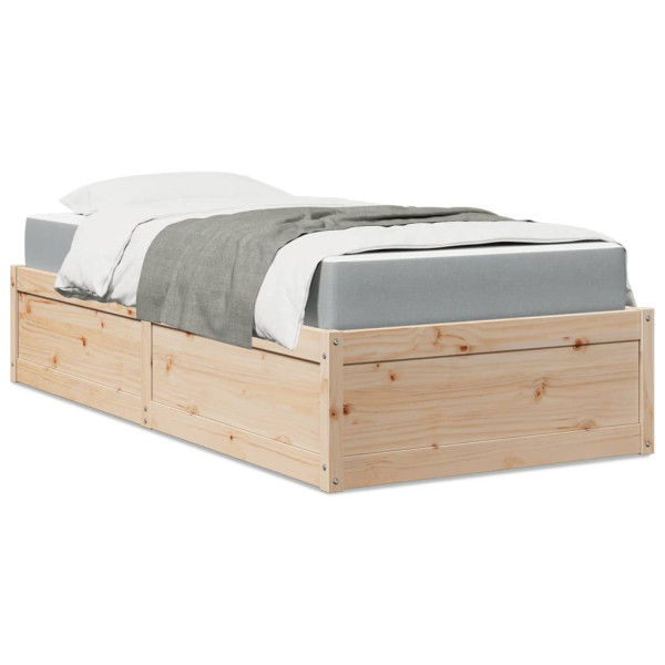 Łóżko z materacem 90x190 cm lite drewno sosnowe 479062