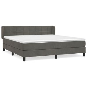 Łóżko z Materacem Szare Kontynentalne Do Sypialni Pokoju 160x200cm 750298 Łóżko z Materacem Szare Kontynentalne Do Sypialni Pokoju 160x200cm 750298