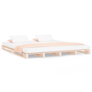 Łóżko z palet 160×200 cm lite drewno sosnowe 476858 Łóżko z palet 160×200 cm lite drewno sosnowe 476858