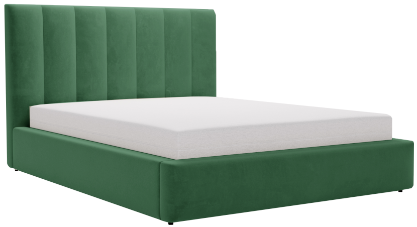 Łóżko z pojemnikiem 140x200 Velor do sypialni - Zielony 1053277