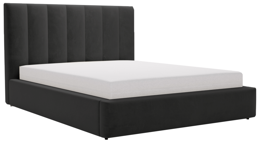 Łóżko z pojemnikiem 180x200 Velor do sypialni - Czarny 1052887