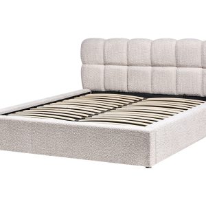 Łóżko z pojemnikiem Boucle BASTON 160 x 200 cm Jasnobeżowy 732569