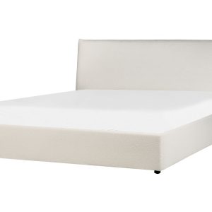 Łóżko z pojemnikiem boucle złamana biel 489765