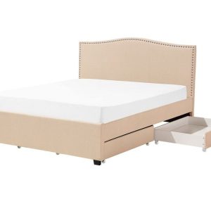 Łóżko z pojemnikiem rama 160×200 beżowe 65075