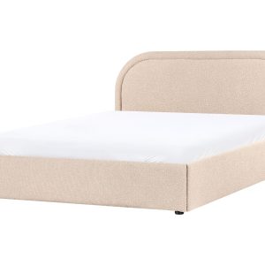 Łóżko z przechowywaniem 160×200 beżowe boucle 711817 Łóżko z przechowywaniem 160×200 beżowe boucle 711817