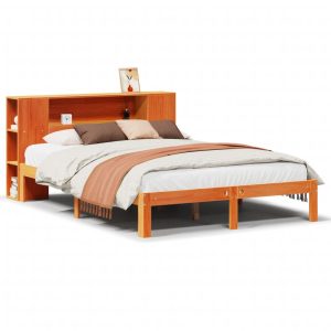 Łóżko z regałem bez materaca 135×190 cm drewno sosnowe 472906 Łóżko z regałem bez materaca 135×190 cm drewno sosnowe 472906