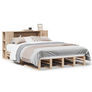 Łóżko z regałem bez materaca 135×190 cm lite drewno 476910 Łóżko z regałem bez materaca 135×190 cm lite drewno 476910