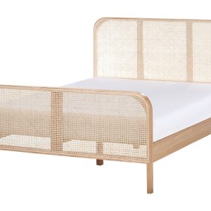 Łóżko ze stelażem 140×200 cm jasnobrązowa rama 658094 Łóżko ze stelażem 140×200 cm jasnobrązowa rama 658094