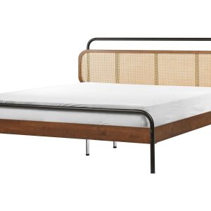 Łóżko ze stelażem 160×200 cm ciemne drewno 438905 Łóżko ze stelażem 160×200 cm ciemne drewno 438905