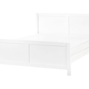 Łóżko ze stelażem 180 x 200 cm białe 597709 Łóżko ze stelażem 180 x 200 cm białe 597709