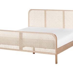 Łóżko ze stelażem 180×200 cm jasnobrązowa rama 658088 Łóżko ze stelażem 180×200 cm jasnobrązowa rama 658088