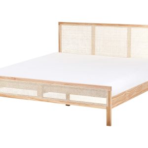 Łóżko ze stelażem 180×200 cm jasnobrązowa rama 655232 Łóżko ze stelażem 180×200 cm jasnobrązowa rama 655232