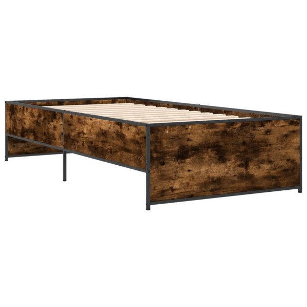 Łóżko Ze Stelażem Drewnopodobne Rama Łóżka Do Sypialni Pokoju 100x200cm 475198