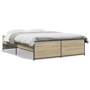 Łóżko Ze Stelażem Drewnopodobne Rama Łóżka Do Sypialni Pokoju 135×190 cm 475952 Łóżko Ze Stelażem Drewnopodobne Rama Łóżka Do Sypialni Pokoju 135×190 cm 475952