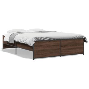 Łóżko Ze Stelażem Drewnopodobne Rama Łóżka Do Sypialni Pokoju 135×190 cm 721712 Łóżko Ze Stelażem Drewnopodobne Rama Łóżka Do Sypialni Pokoju 135×190 cm 721712