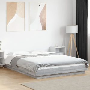 Łóżko Ze Stelażem Drewnopodobne Rama Łóżka Do Sypialni Pokoju 135x190cm 724048 Łóżko Ze Stelażem Drewnopodobne Rama Łóżka Do Sypialni Pokoju 135x190cm 724048