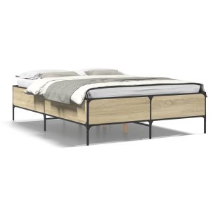 Łóżko Ze Stelażem Drewnopodobne Rama Łóżka Do Sypialni Pokoju 140×190 cm 724016 Łóżko Ze Stelażem Drewnopodobne Rama Łóżka Do Sypialni Pokoju 140×190 cm 724016