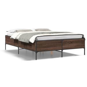 Łóżko Ze Stelażem Drewnopodobne Rama Łóżka Do Sypialni Pokoju 140×200 cm 724049 Łóżko Ze Stelażem Drewnopodobne Rama Łóżka Do Sypialni Pokoju 140×200 cm 724049