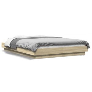 Łóżko Ze Stelażem Drewnopodobne Rama Łóżka Do Sypialni Pokoju 140×200 cm 724059 Łóżko Ze Stelażem Drewnopodobne Rama Łóżka Do Sypialni Pokoju 140×200 cm 724059