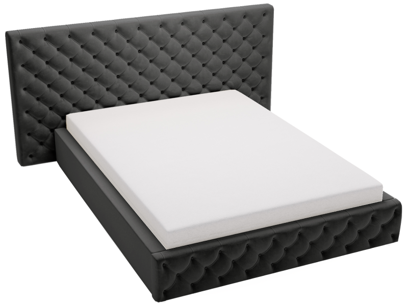 Łóżko ze stelażem metalowym 160x200 Bella, pojemnik - Czarny 1055044
