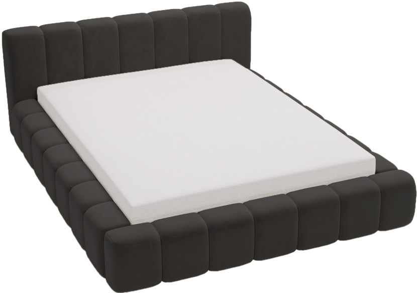 Łóżko ze stelażem metalowym 180x200 Bolonia, pojemnik - Czarny 1053415