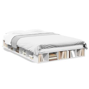 Łóżko Ze Stelażem Rama Łóżka Biała Do Sypialni Pokoju 120×200 cm 471808 Łóżko Ze Stelażem Rama Łóżka Biała Do Sypialni Pokoju 120×200 cm 471808