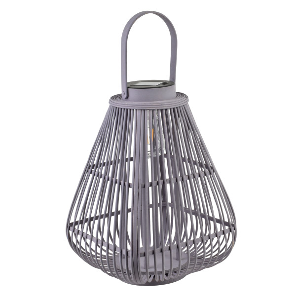 LUCIE Lampion solarny 29x29x40cm/57cm fioletowo szary 965234