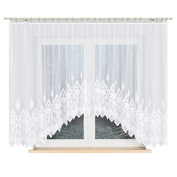 LUDMIŁA - Firanka gotowa żakardowa z podcięciem na dole - 400x160 cm 774672